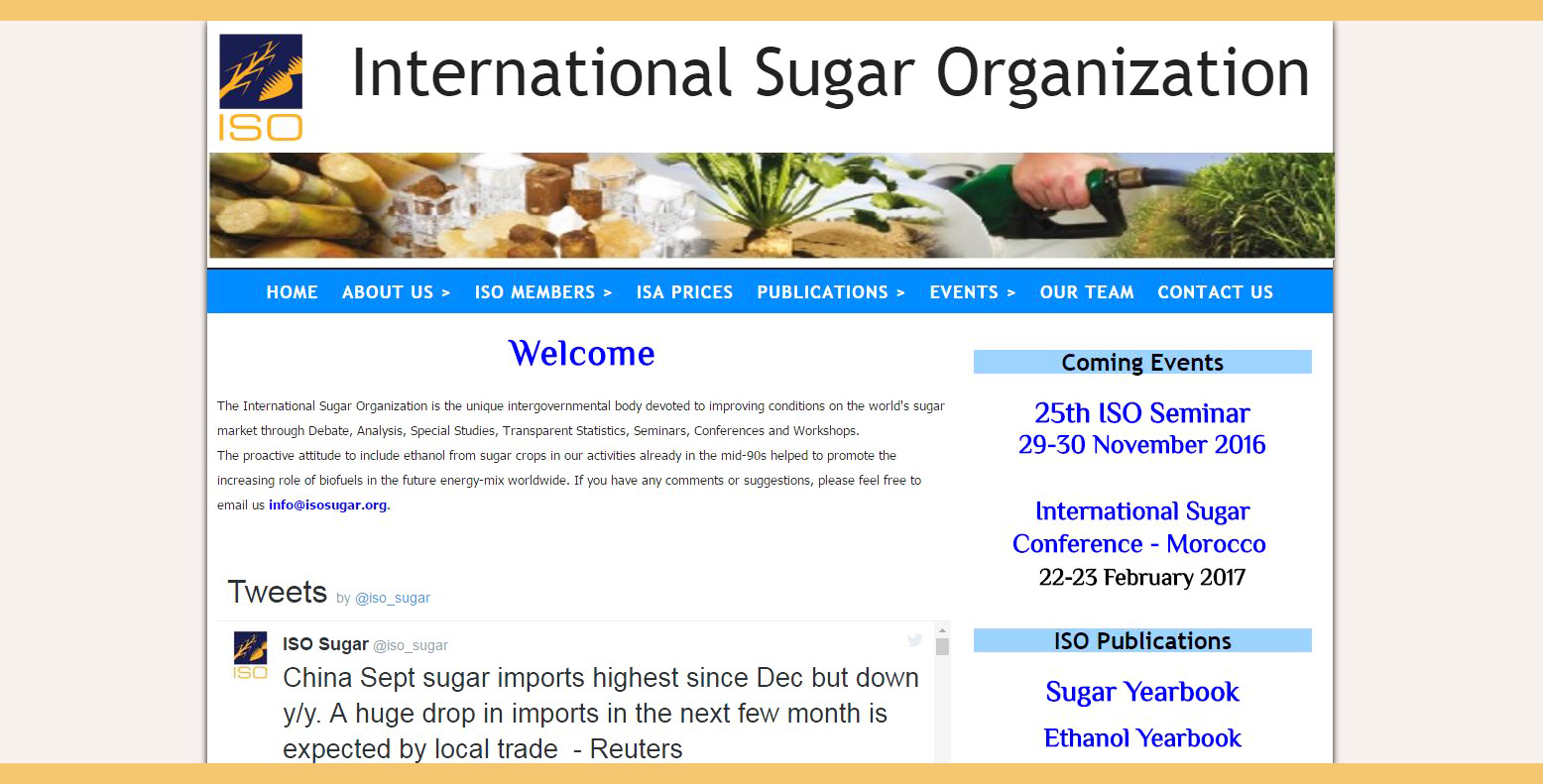 ISO - International Sugar Organisation
